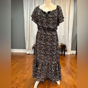 Beltaine black floral fit and flare dress women’s size XS Excellent condition